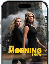 An iPhone 17 front screen showing the Apple TV+ series the Morning Show